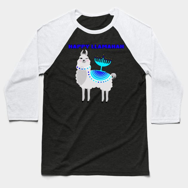 happy llamakah or Chanukah Baseball T-Shirt by Lynndarakos